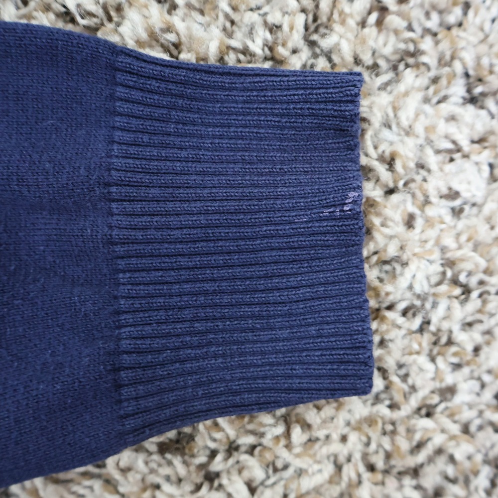 Lacoste V-Neck Sweater Size 5/Large Preppy Classic Navy Blue Cotton Knit Logo - Picture 7 of 12